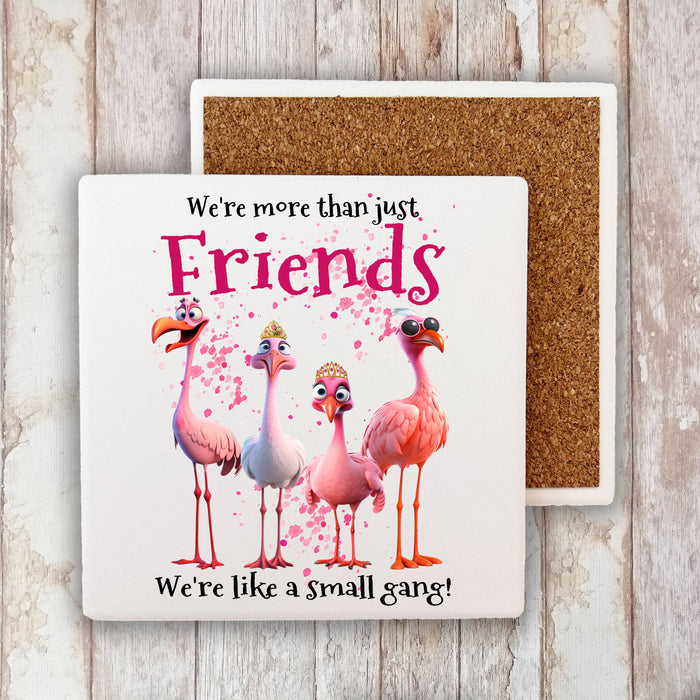 Flamingos Friends Small Gang Funny Stone Coaster