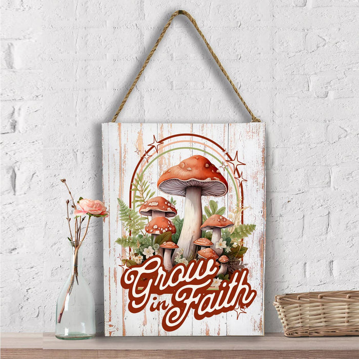 Grow in Faith Mushroom Spiritual Wall Decor
