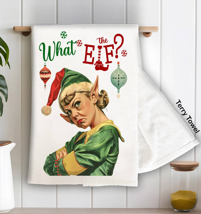 Christmas What the Elf Kitchen Terry Towel