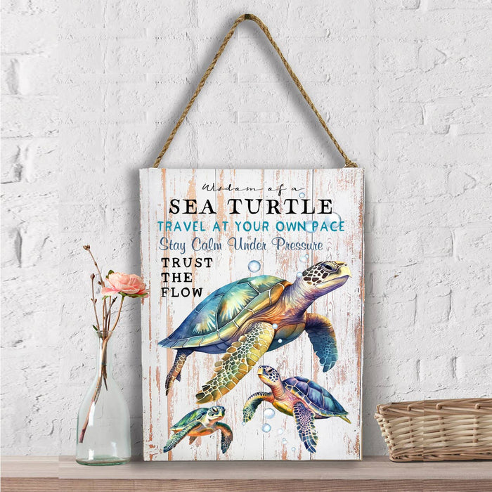 Coastal Sea Turtle Wisdom Ocean Wall Decor