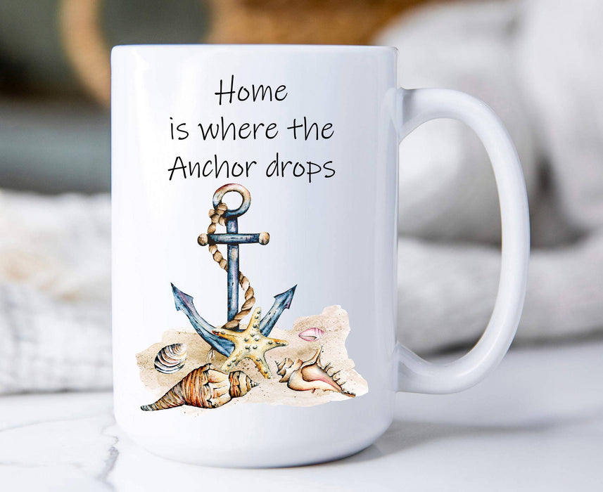 Beach Sea Shells Ocean Anchor Coffee Mugs