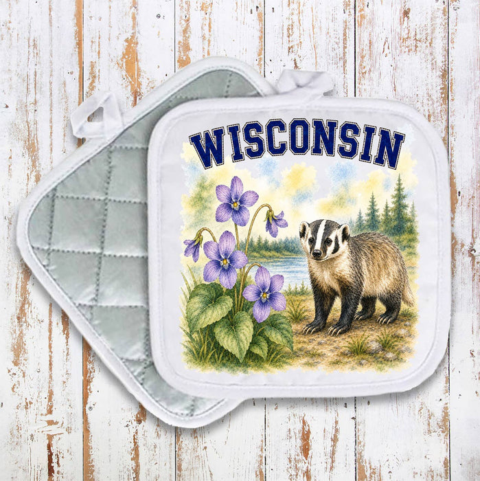 Wisconsin State Bird and Animal Pot Holder