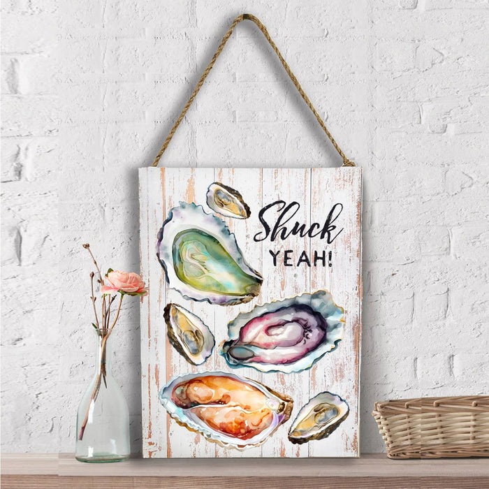 Oysters Shuck Yeah Coastal Beach Wall Decor