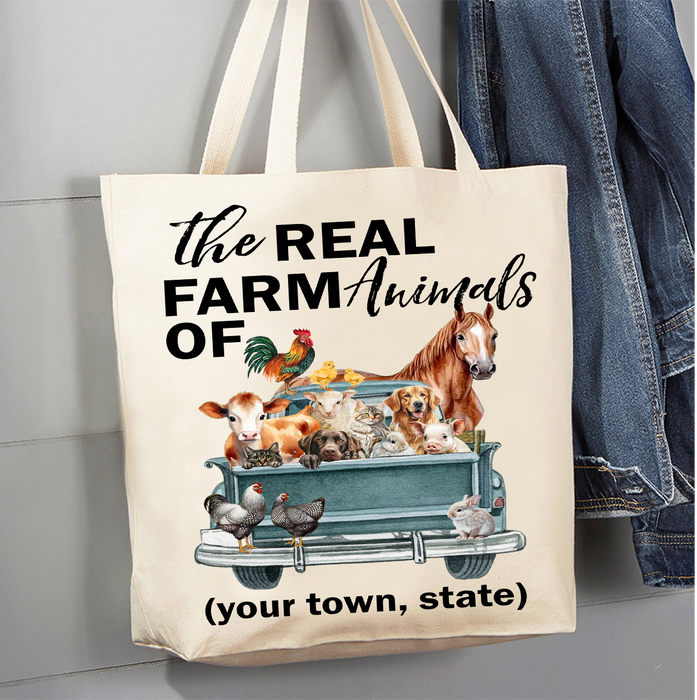 The Real House Farm Animals of  Canvas Tote Bag