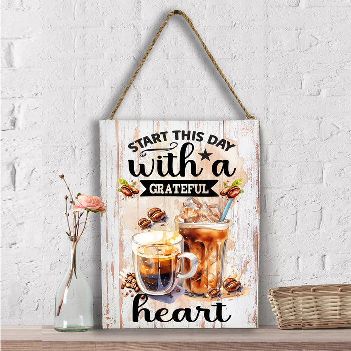 Start this Day Grateful Coffee Spiritual Wall Decor