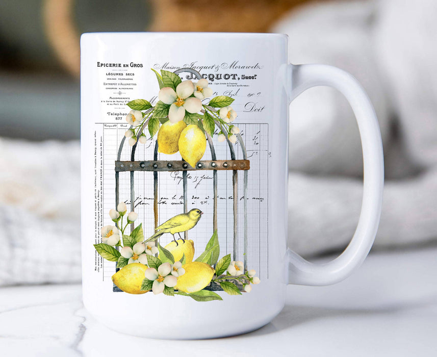 French Lemons Bird Cage  Coffee Mug
