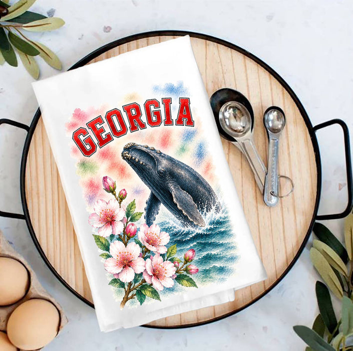 Georgia State Bird and Animal Tea Towel