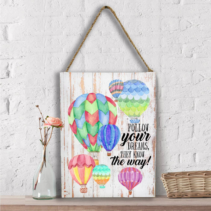 Hot Air Balloons Follow Your Dreams Wall Decor