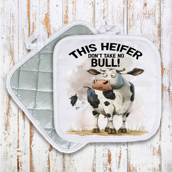 This Heifer Takes No Bull Cow Pot Holder Oven Mitt