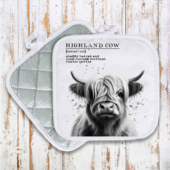 Highland Cow Definition Farm Pot Holder Oven Mitt
