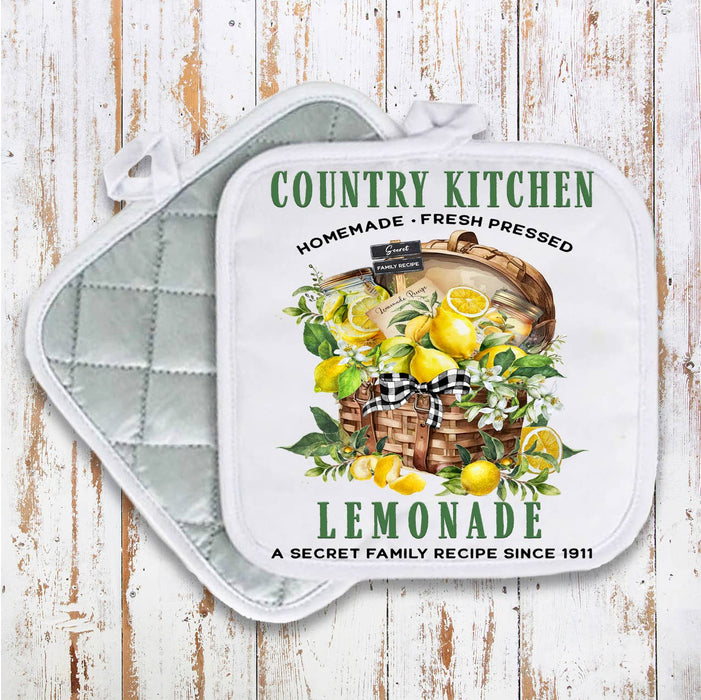 Country Farmhouse  Lemonade Pot Holder Oven Mitt