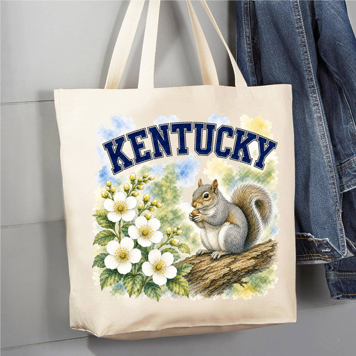 Kentucky State Bird and Animal Canvas Tote Bag