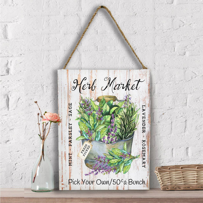 Farmhouse Herb Market  Wall Decor