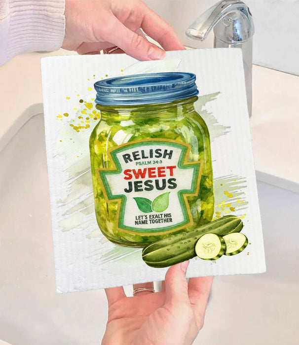 Relish Sweet Jesus Spiritual Swedish Dishcloth