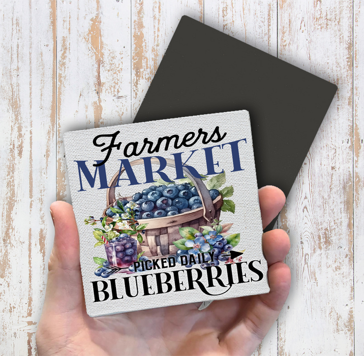 Farm Fresh Blueberries  Magnet Fridge