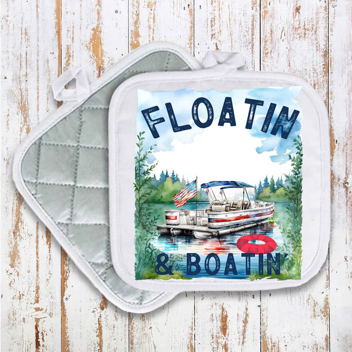 Floating and Boating on the Lake Pot Holder Oven Mitt