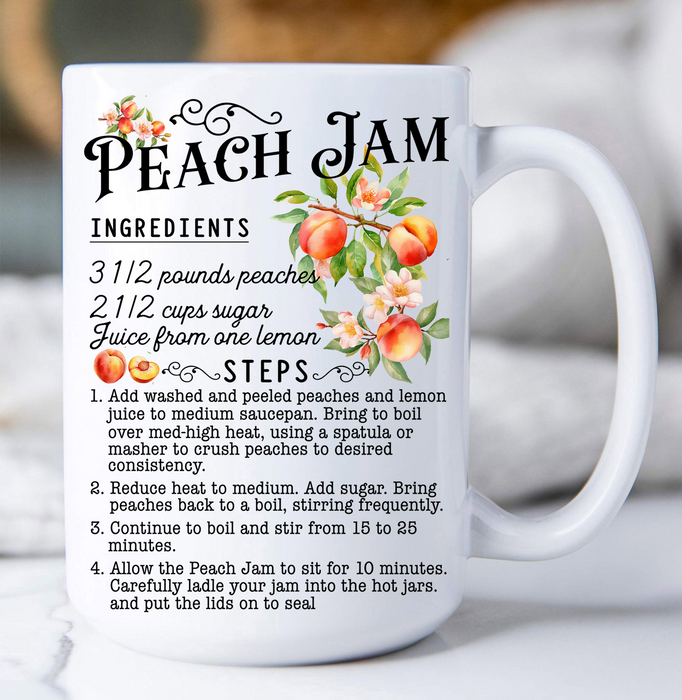 Fresh Peach Jam Recipe  Coffee Mug