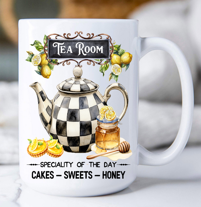 Checkered tea pot Tea Room Coffee Mug