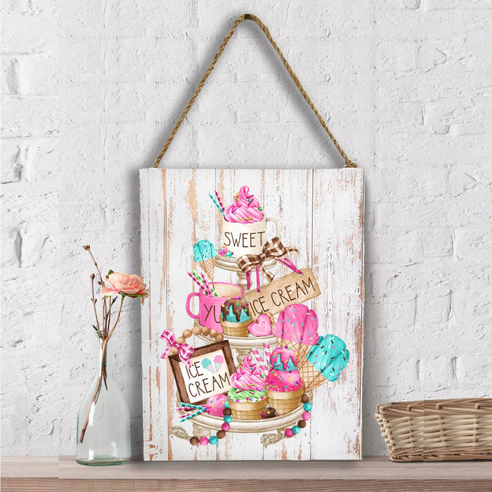 Ice Cream Sweet 3 Tier Tray  Wall Decor