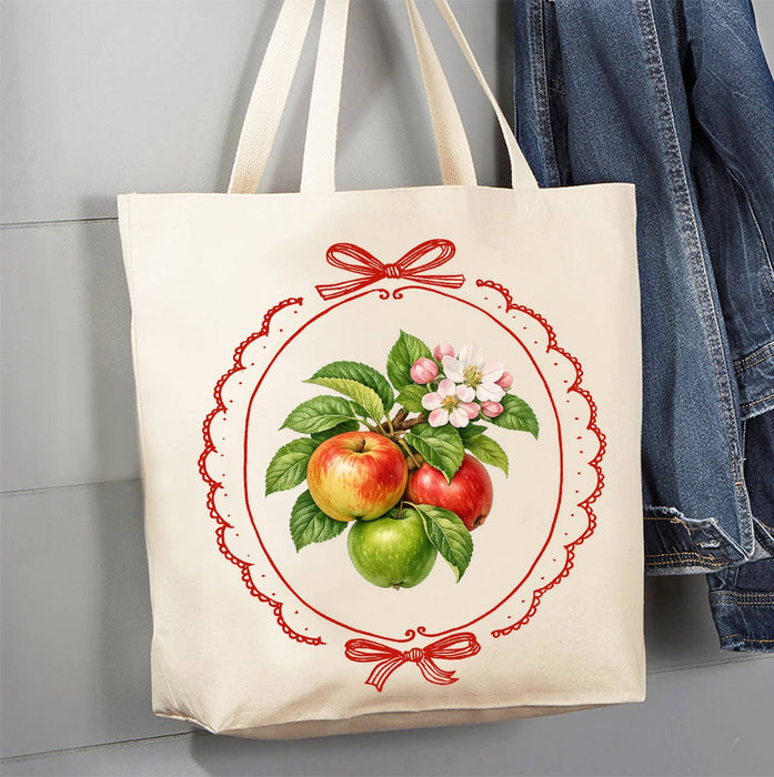 Vintage Apples Canvas Tote Bag