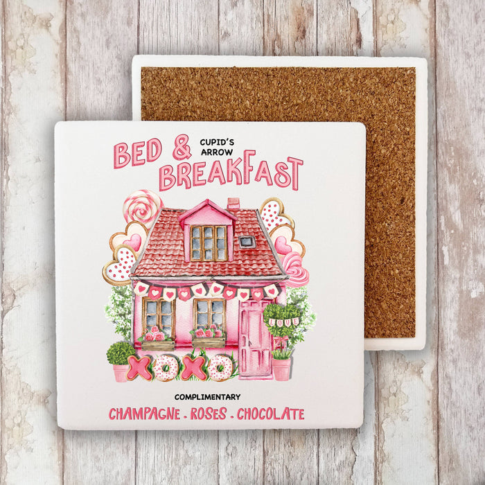 Valentine Bed & Breakfast Cupid Stone Coaster