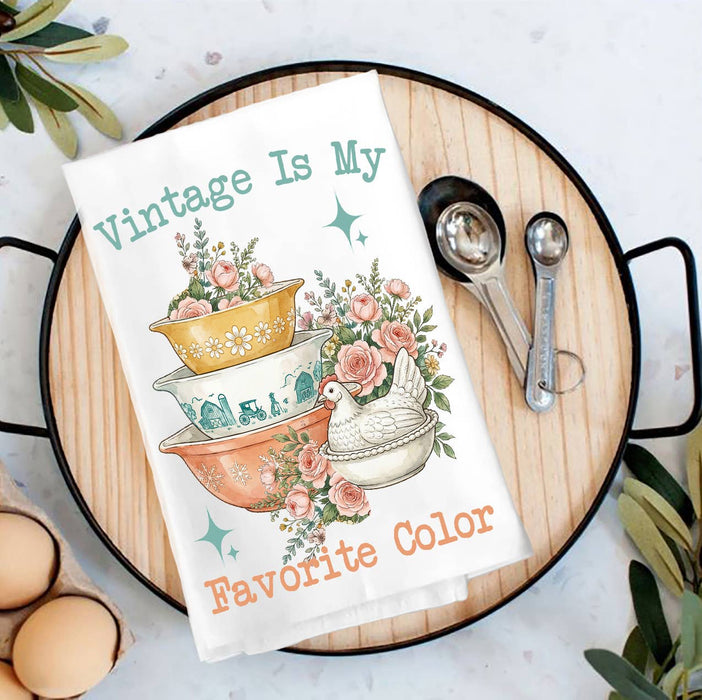 Vintage is My Favorite Color Tea Towel