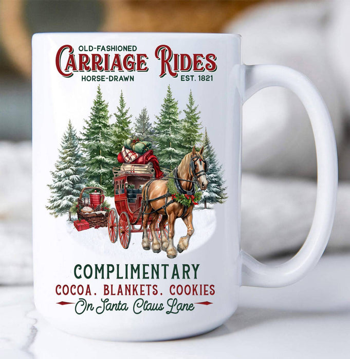Christmas Carriage Rides Horses Coffee Mug