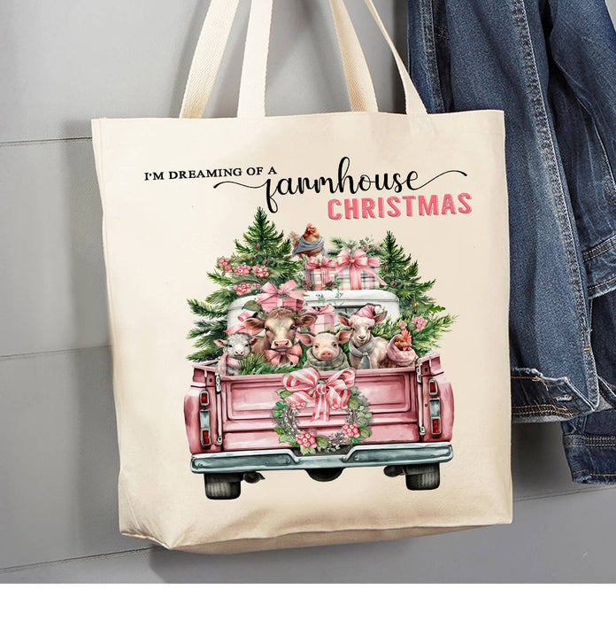 Dreaming of a Farmhouse Christmas  Canvas Tote Bag