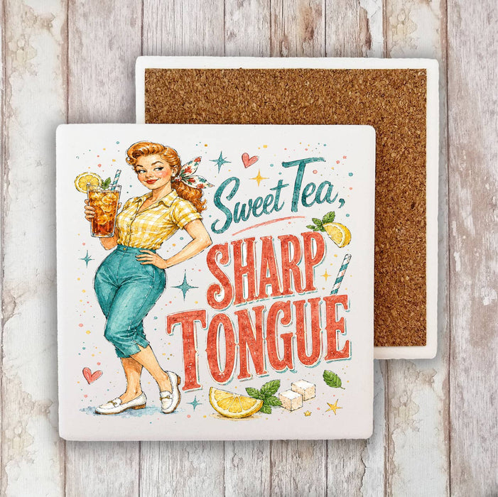 Funny Sweet Tea Sharp Tongue Stone Coaster