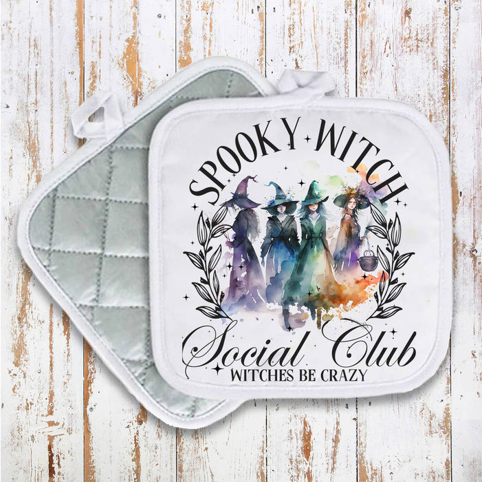 Halloween Spooky Witch Club Pot Holder Oven Mitt