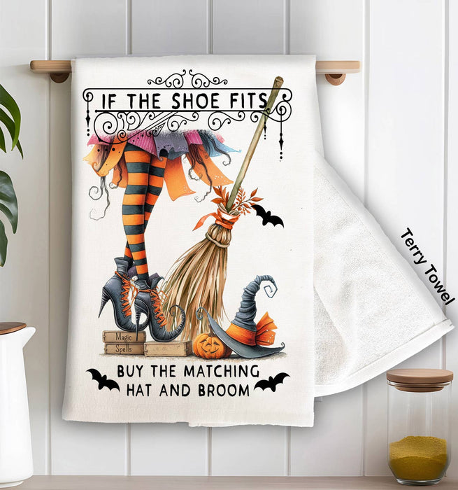 Halloween Witch If the Shoe Fits Kitchen Terry Towel