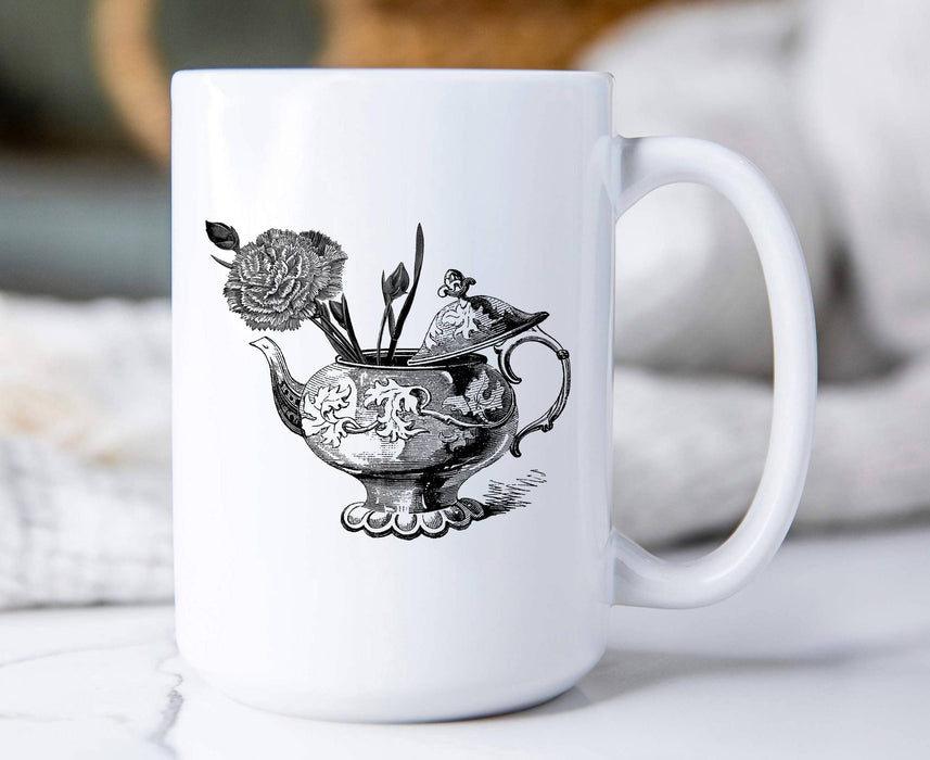 Tea Pot with Flowers, Coffee Mugs - TT-3003