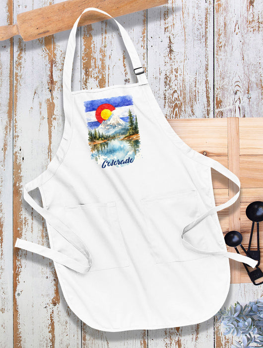 Colorado Mountain Scene State Flag Apron