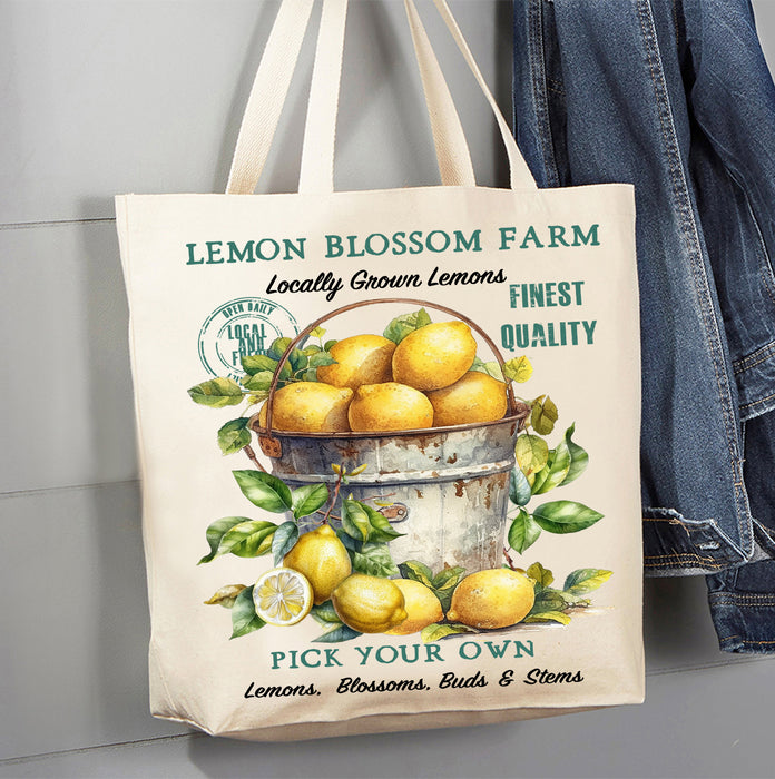 Bucket of Lemon Blossom Farm Canvas Tote Bag