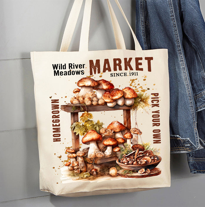 Wild River Mushroom Market Canvas Tote Bag