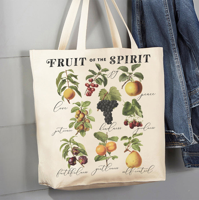 Fruit of the Spirit Spiritual Canvas Tote Bag