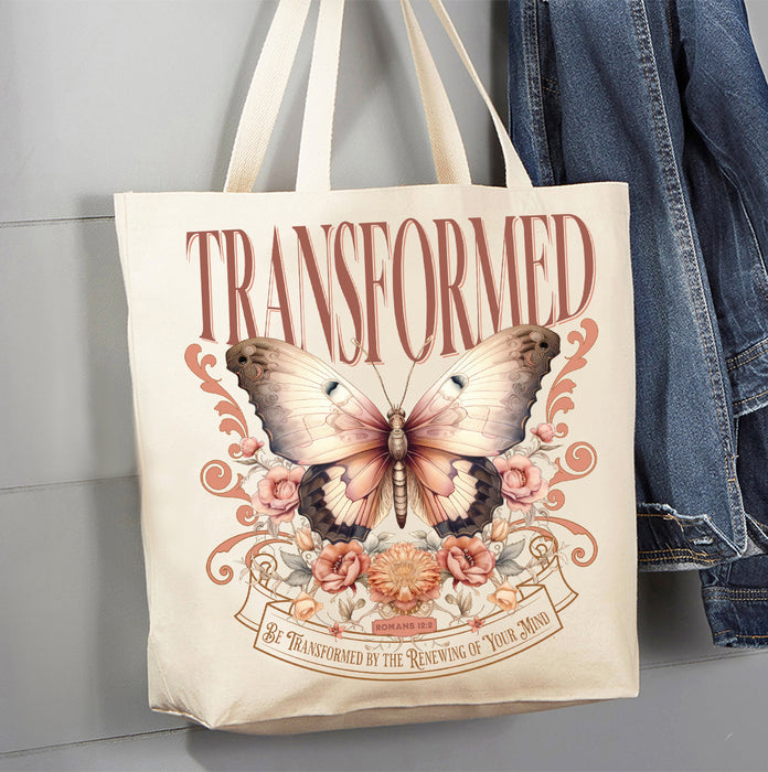 Transform Renewing your Mind Spiritual Canvas Tote Bag