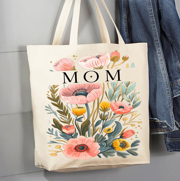 Mothers Day Mom Flowers Canvas Tote Bag