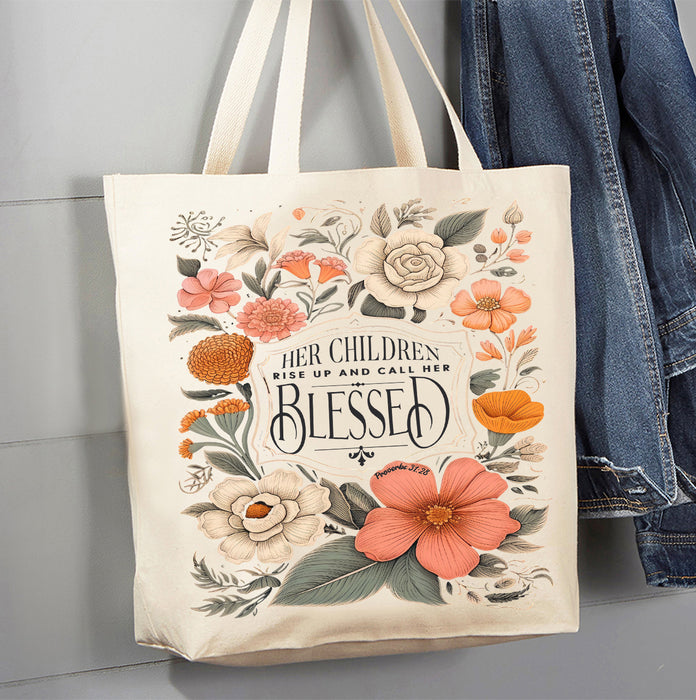 Mothers Day Children Call Her Blessed Canvas Tote Bag