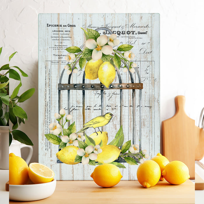 French Lemons Bird Cage Cutting Board