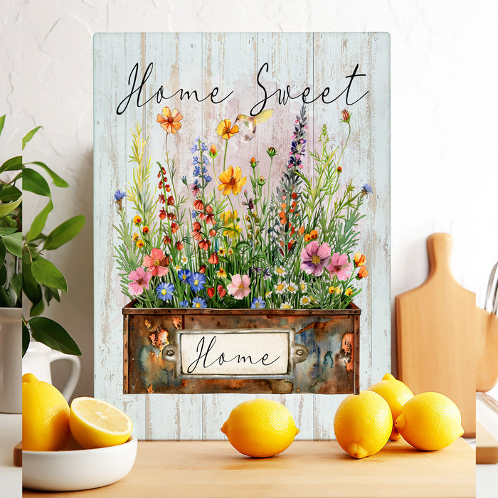 Home Sweet Home Country Field Flowers Cutting Board