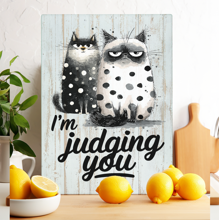 Cat I'm Judging You Glass Cutting Board Trivet