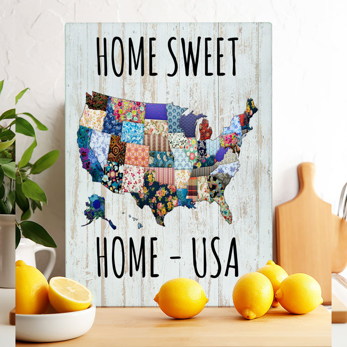 Home Sweet Home USA Patriotic  Cutting Board