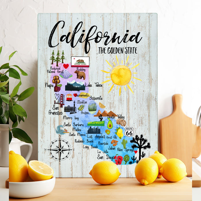 California State map Cutting Board