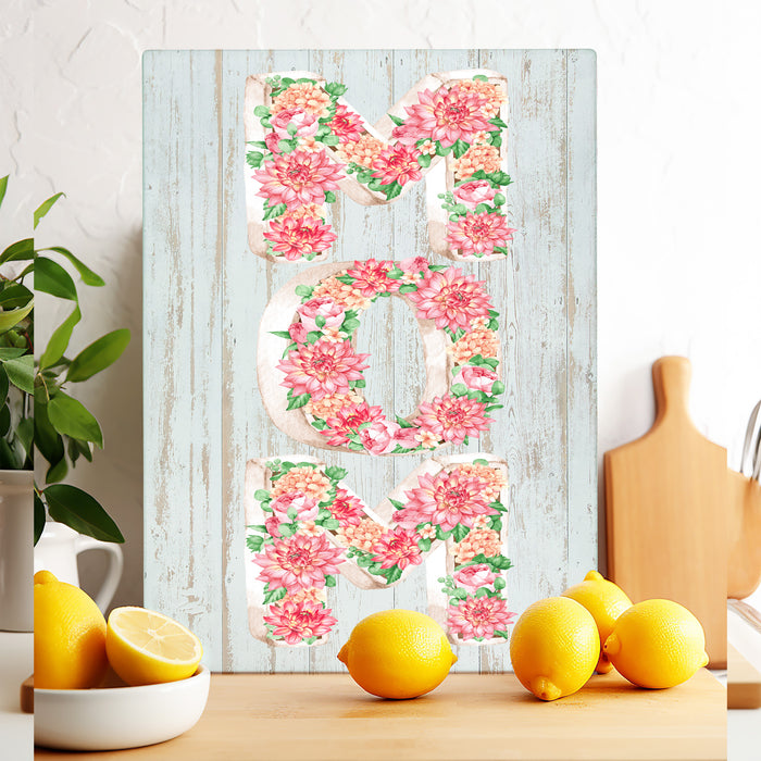 Mothers Day MOM Flowers Cutting Board