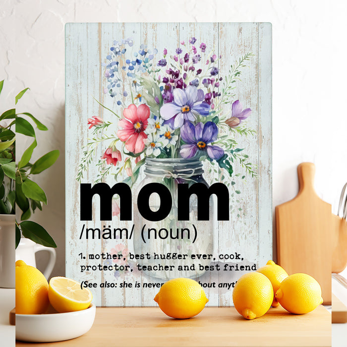 Mom Mother Definition Flowers Cutting Board