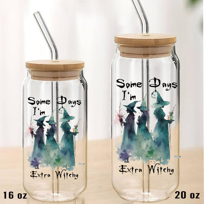 Halloween Some Days  Extra Witchy Can Glass with Lid Straw