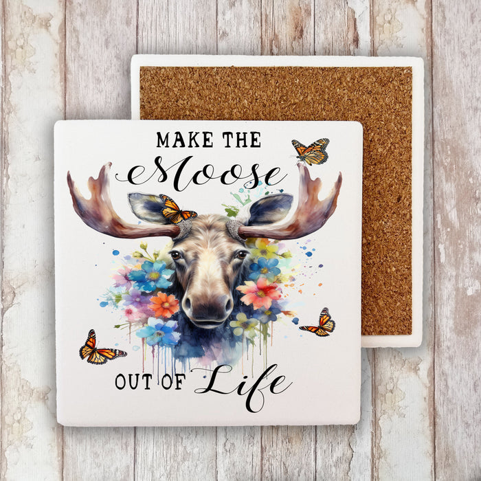 Make the Moose Out of Life Animal Stone Coaster