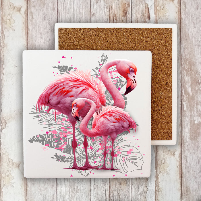Beautiful Flamingo Stone Coaster