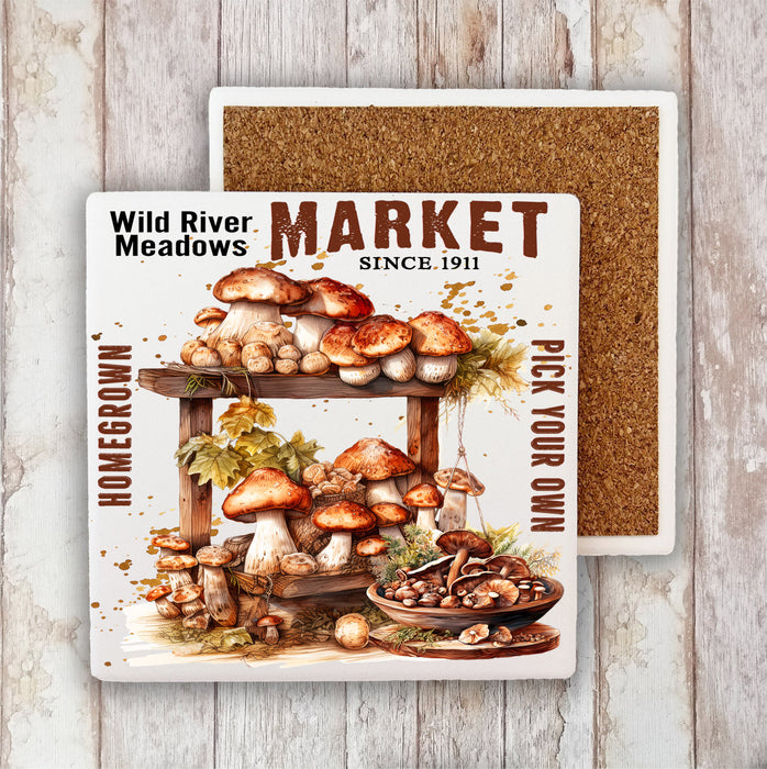 Wild River Mushroom Market Stone Coaster